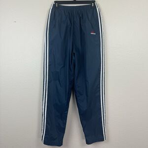 Vintage Adidas Breakaway Side Snap Windbreaker Track Pants Nylon Blue White M